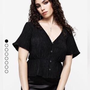 Disturbia | Algea Black Pleated Blouse